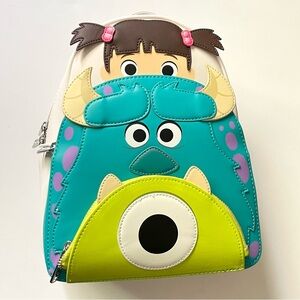 Loungefly Disney Pixar Monsters Inc. Boo Mikey Sully Mini Backpack 20 Years